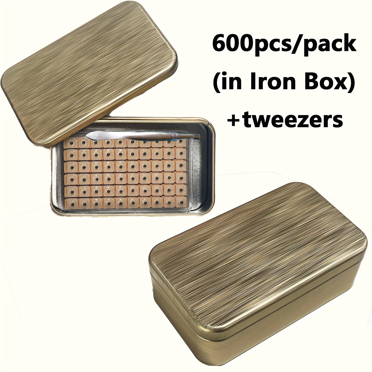 Image of 600pcs Ear Sticker Kit (in Iron Box), Ears Stickers, Needle , Auricular Ear Massage Sticker