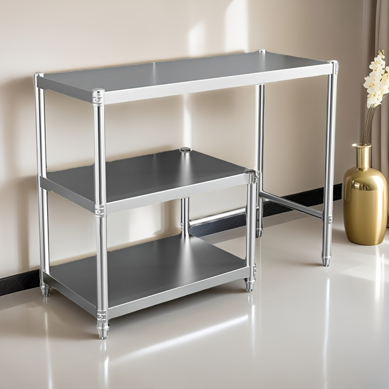 Heavy-Duty Stainless Steel Kitchen Storage Rack (Non-Food Contact) - 35.4 Inches X 31.5 Inches, Easy to Clean, Space-Saving Design - Durable Freestanding Structure for Organizing Various Kitchen Tools And Appliances