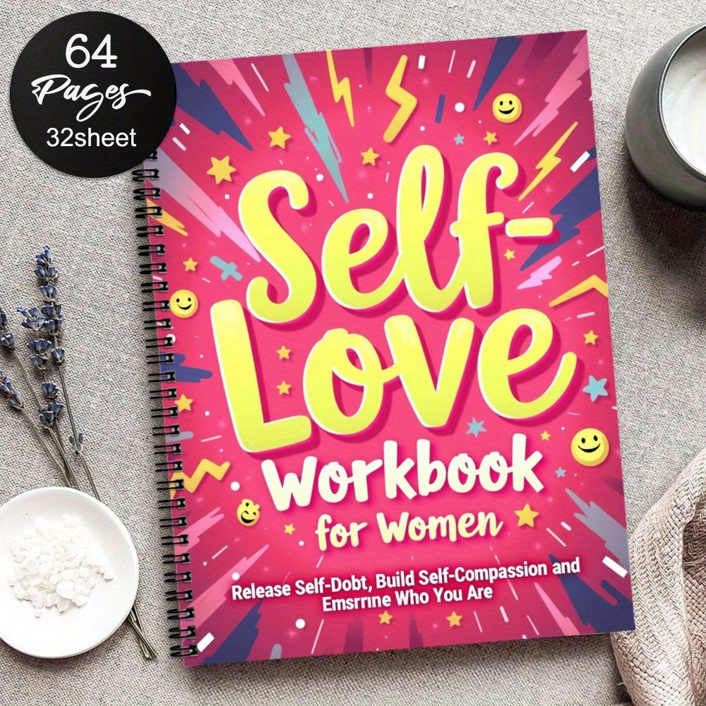 TEMU 1pc Cute Self-care & Self-help Spiral Workbook, A Guided Journal For Women To Embrace And Gratitude, The Negativity, And Appreciate Yourself,