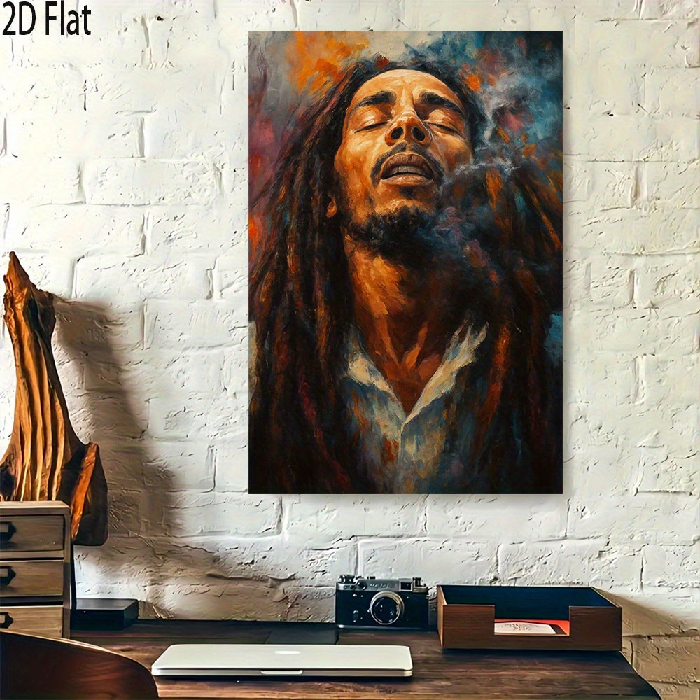 2D Flat, 1pc, Vibrant Abstract Portrait Artwork Wooden Frame Canvas Wall Art Modern Vintage Design, High Quality Printed Poster, Elegant Home Office Decor, 2D Flat - Image 7