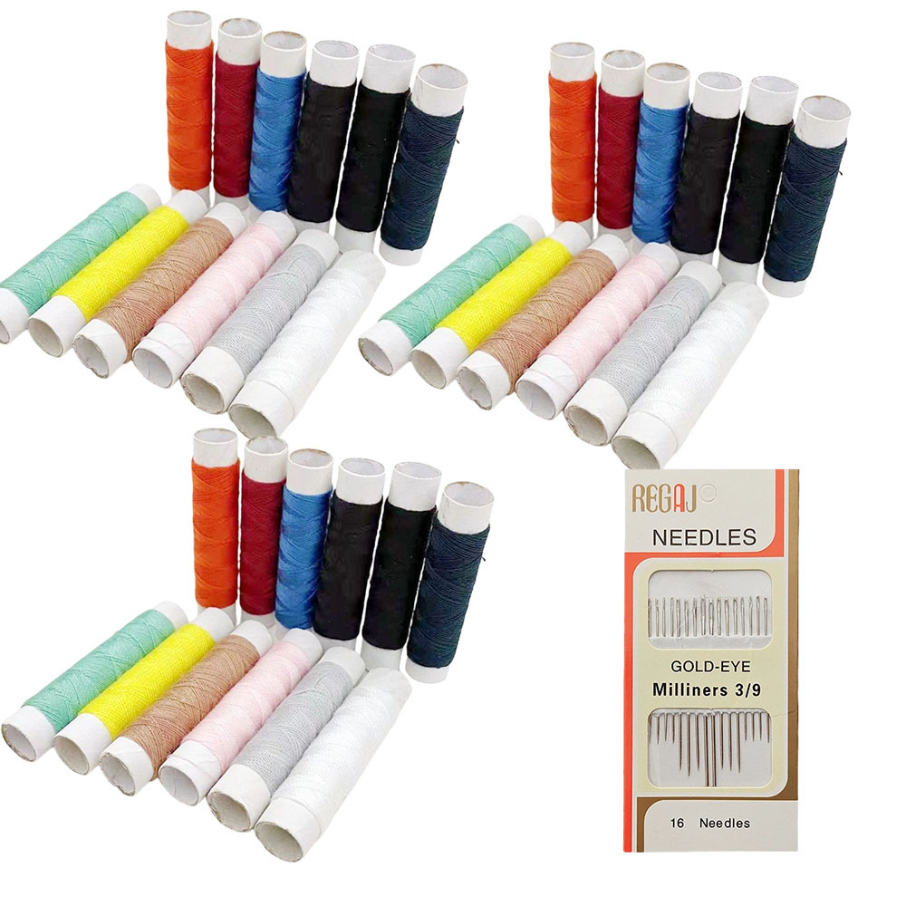 TEMU 52 Sewing Threads And Needle Sets, 36 Rolls Of Colored Sewing Threads+16 Needles, Each Roll Of Sewing Thread Is 900cm Long, Bright And Durable