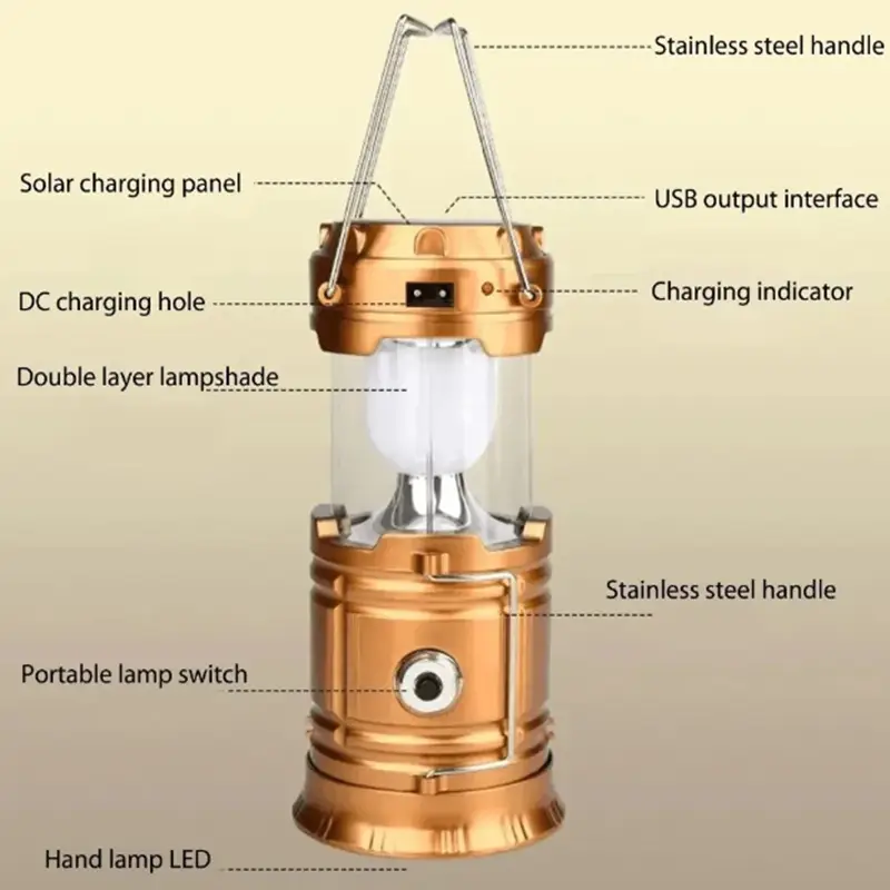 solar led camping lantern portable retractable hanging trekking tent light 1200mah nickel battery 36v operating voltage with for motor vehicles solar powered neon details 3