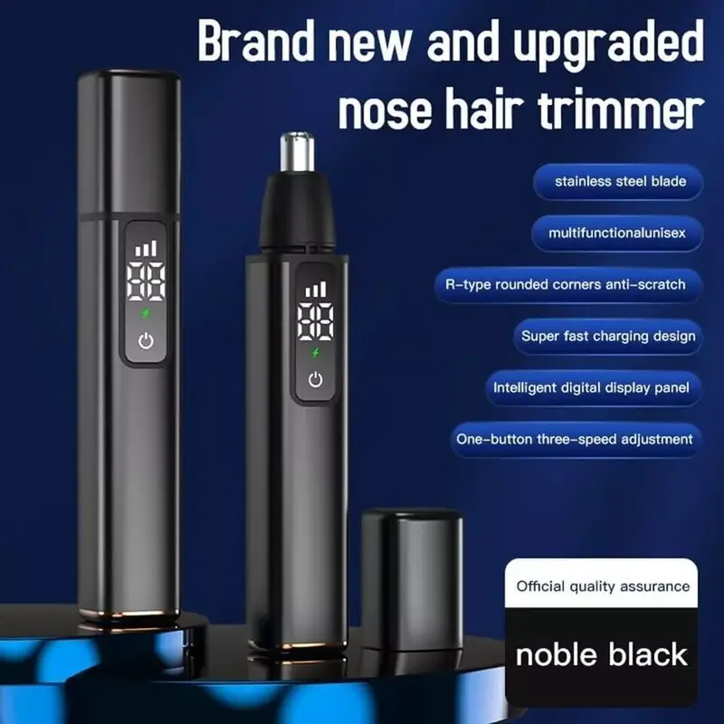 ear and nose hair trimmer with led display usb rechargeable nose trimmer portable washable cutter head ear trimmer led display all metal body vacuum cleaning fathers day gift Product details 0