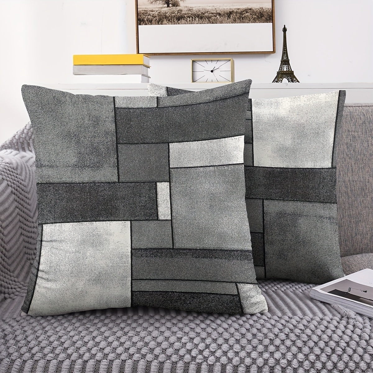 pack modern grey cushion covers contemporary sofa pillow Temu