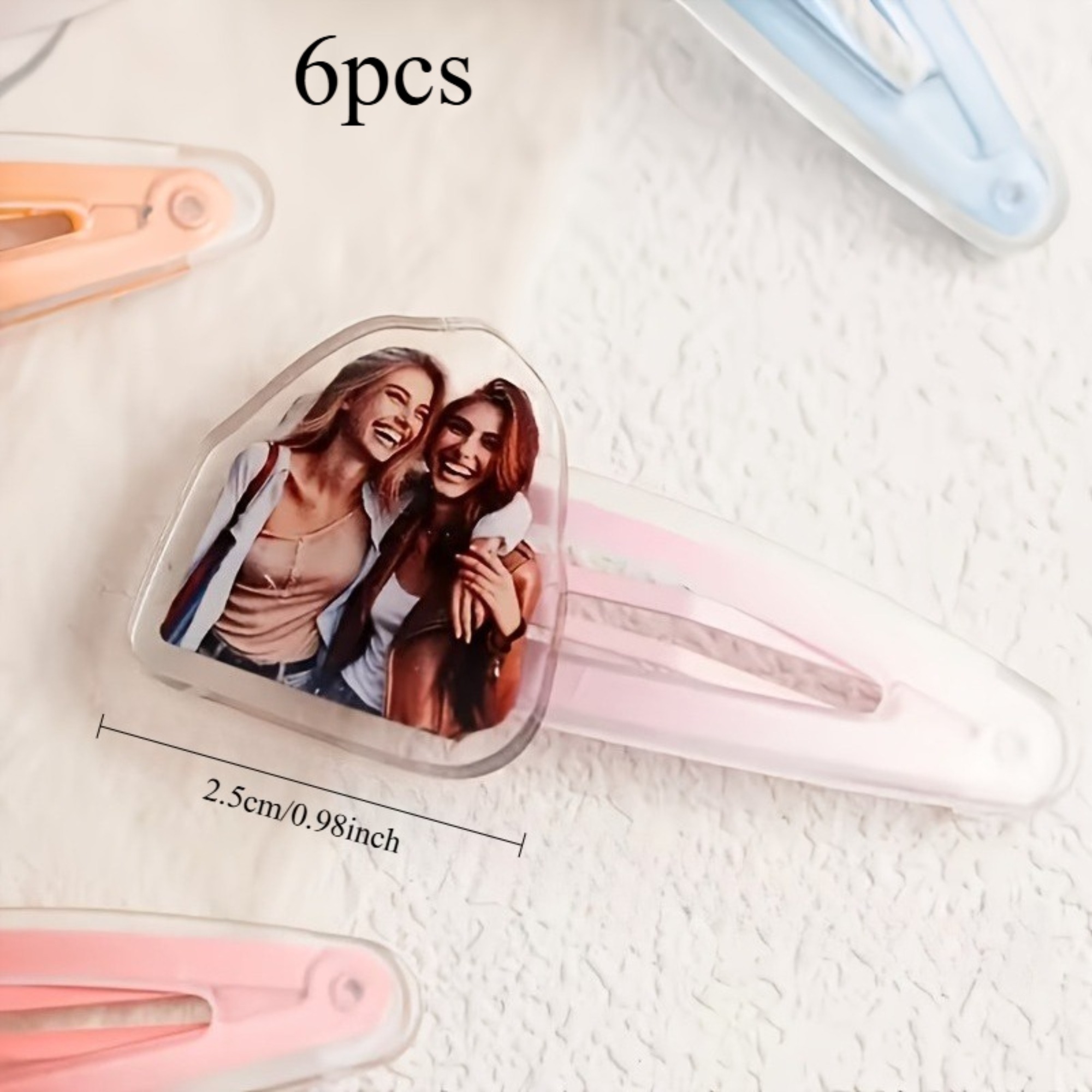 TEMU Customizable Acrylic Hairpins, Personalized Photo Hairpins, Custom Human Face/portrait Acrylic Hairpins, Interesting Handmade Accessories. Ideal