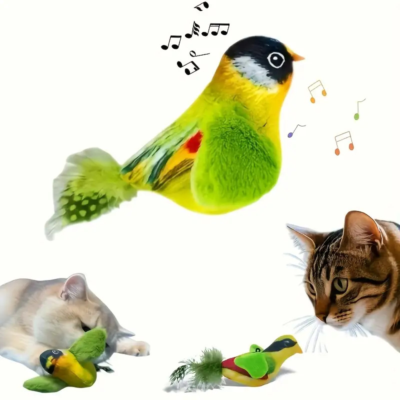 interactive realistic flying bird cat toy battery free safe plush   simulation suitable for indoor play lifelike     no batteries required suitable for kittens adult cats and all breeds and ages promotes natural