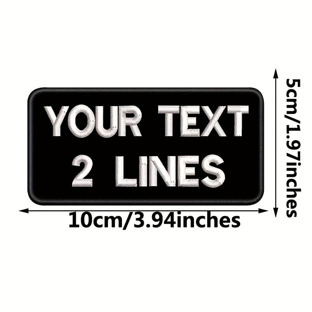TEMU Personalized Two-line Custom Name/text Embroidered Patch With Hook & Loop Backing - Reusable Suitable For Uniforms, Tactical Vests, Jackets,