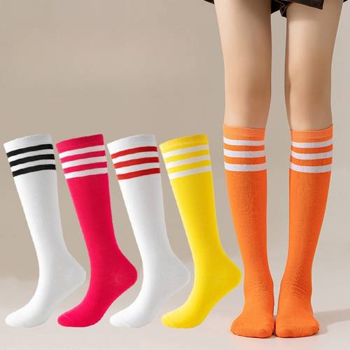 1 pair of womens calf knee socks with three striped socks for european and american performance dance jk calf socks
