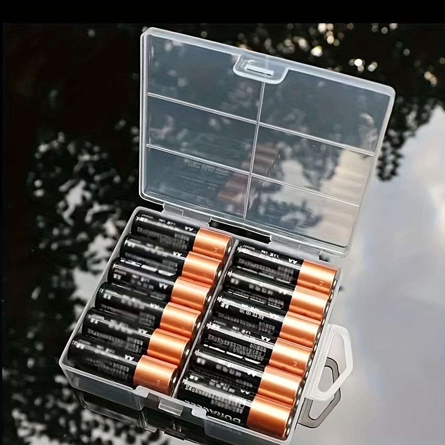 

1pc Foldable Plastic Battery Organizer Box - Holds 24 Aa/aaa, Portable & Space-saving For Home, Garage & Factory Supplies, , No Power Needed