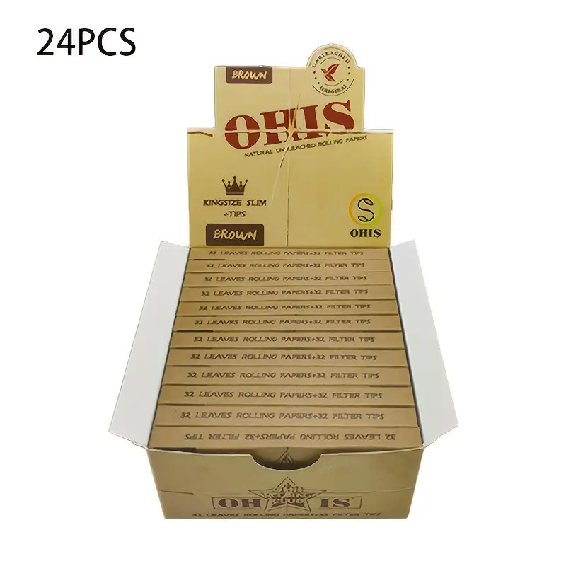24pcs Slow-Burning Hand-Rolled Cigarette Papers Booklet, Includes 32 Rolling Papers + 32 Filter Papers, Suitable for Mother's Day, Valentine's Day, Father's Day, Christmas, Holiday Parties, Small Gift for Smokers