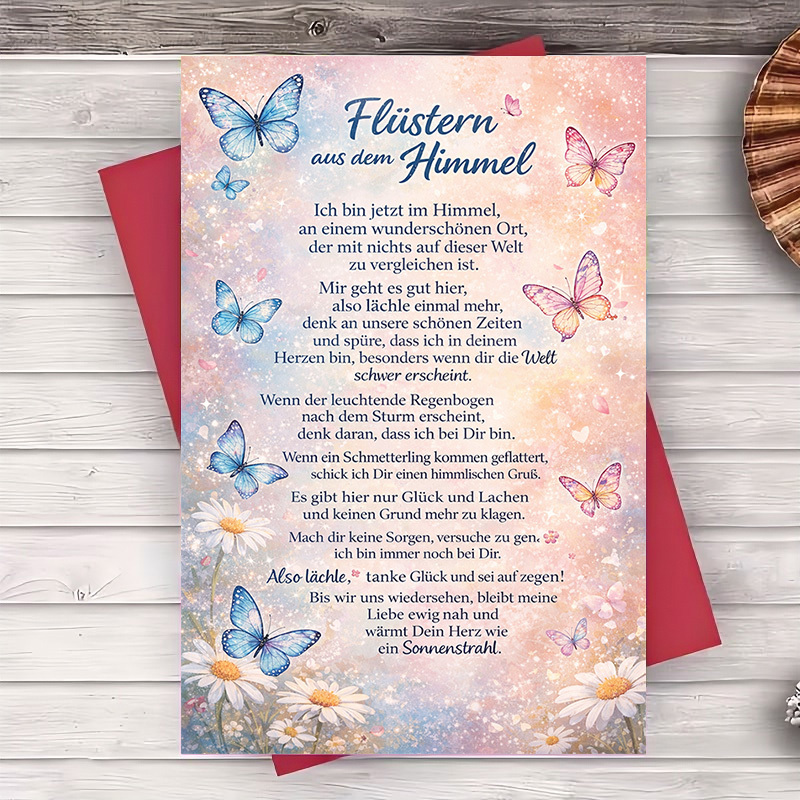 Image of 2pcs (one Envelope And 1 Greeting Card)sympathy Condolence Greeting Card With Butterflies And Flowers Perfect For Expressing And Support To During Times And Loss Moments.greeting Card