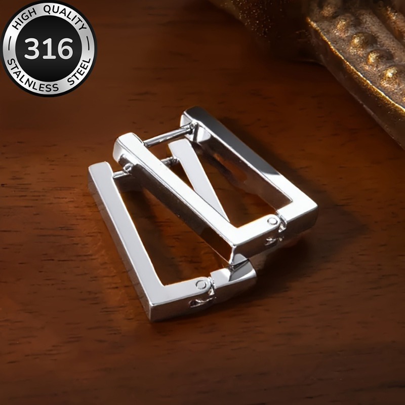 2pcs Light Luxury Golden Square Earrings for Women