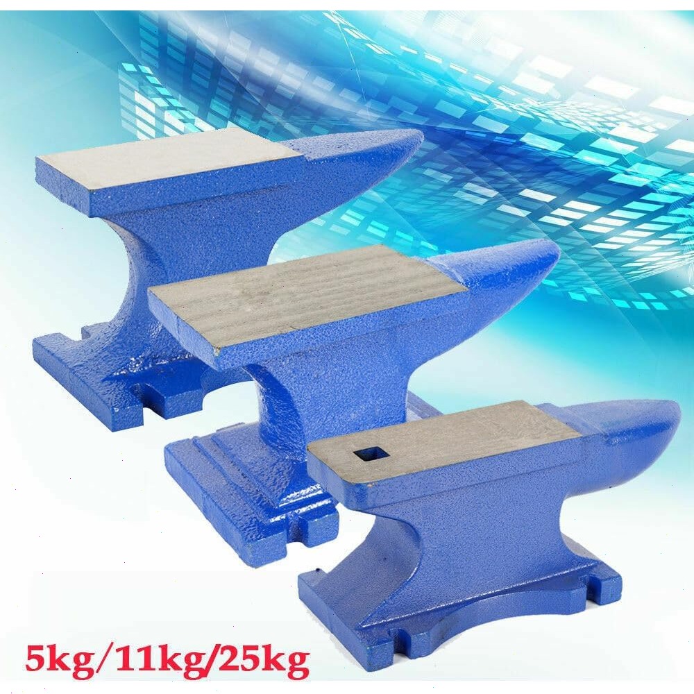25kg Cast Iron Anvil | Blue Anvil For Battery, Clock And Clamping Table With Top , Narrow Line, High Hardness - Use Without Electricity
