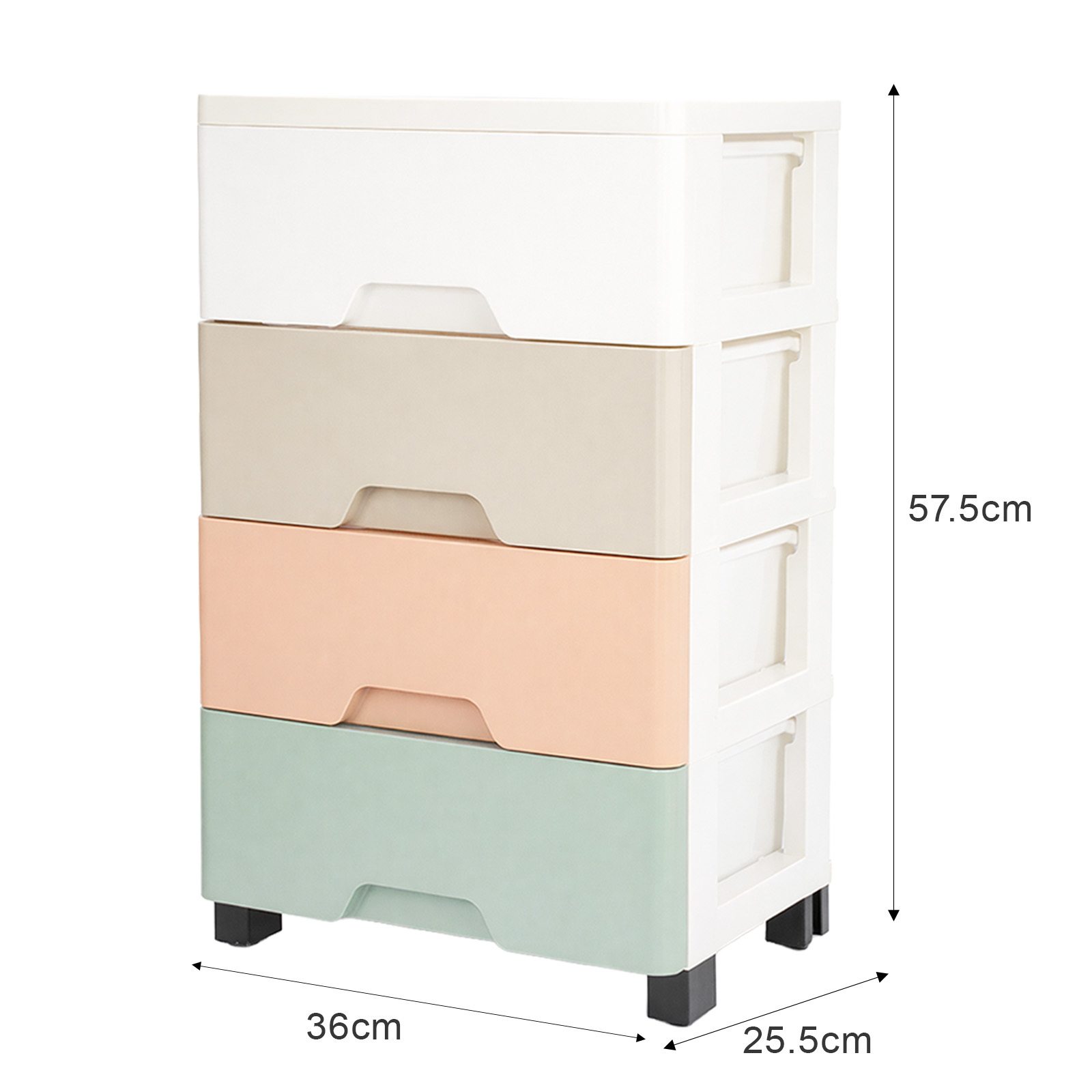 4-layer Drawer Plastic Storage Cabinet Organizer - Stackable Rectangular Polypropylene Storage Box With Smooth Drawers Suitable For Bedroom, Bathroom, Office - Organization For Clothes,, Snacks, Books