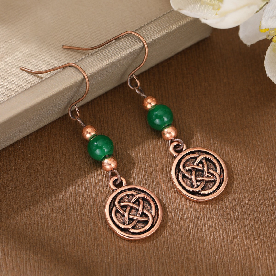 E-shop Vintage Elegante keltische Knoten geschnitzte Anhänger Ohrringe für Damen, geeignet für tägliches Pendeln, Freizeitaktivitäten, Partys und