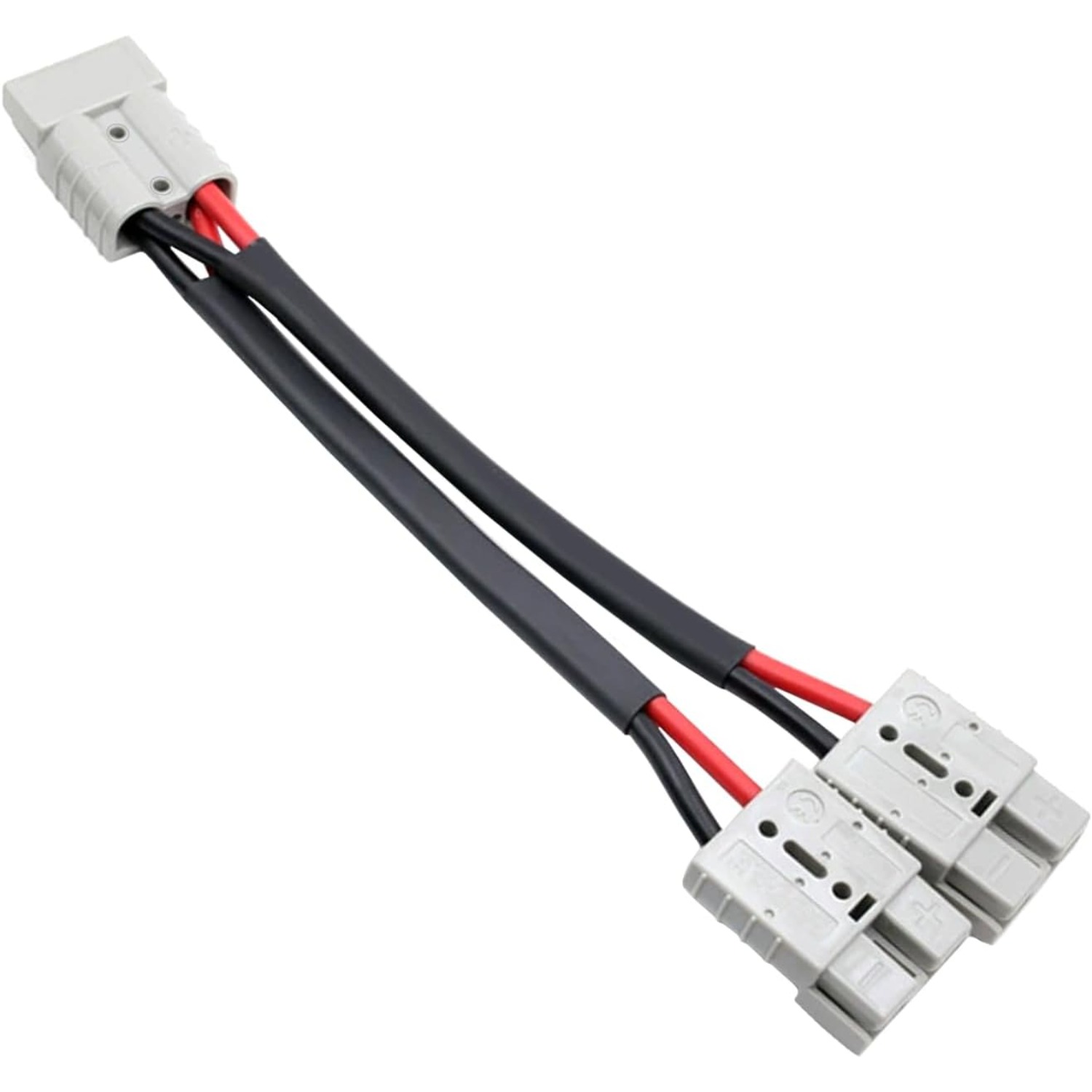 TEMU 50 Amp Anderson Double Y Splitter Cable, 1 To 2 Anderson Plug Connector Double Y Adapter, 10 Awg 6mm Battery Cable For Car, Rv, Truck, Trailer,