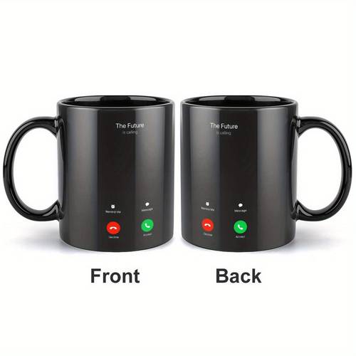 1 szt. 11oz izolowany kubek ceramiczny z unikatowymi wzorami - wielokrotnego użytku na kemping i outdoor, wygodna rączka w kształcie c, trwały biały design do kawy, herbaty, gorącego , zupy - tylko mycie ręczne, idealny prezent na codzień, naczynie do picia