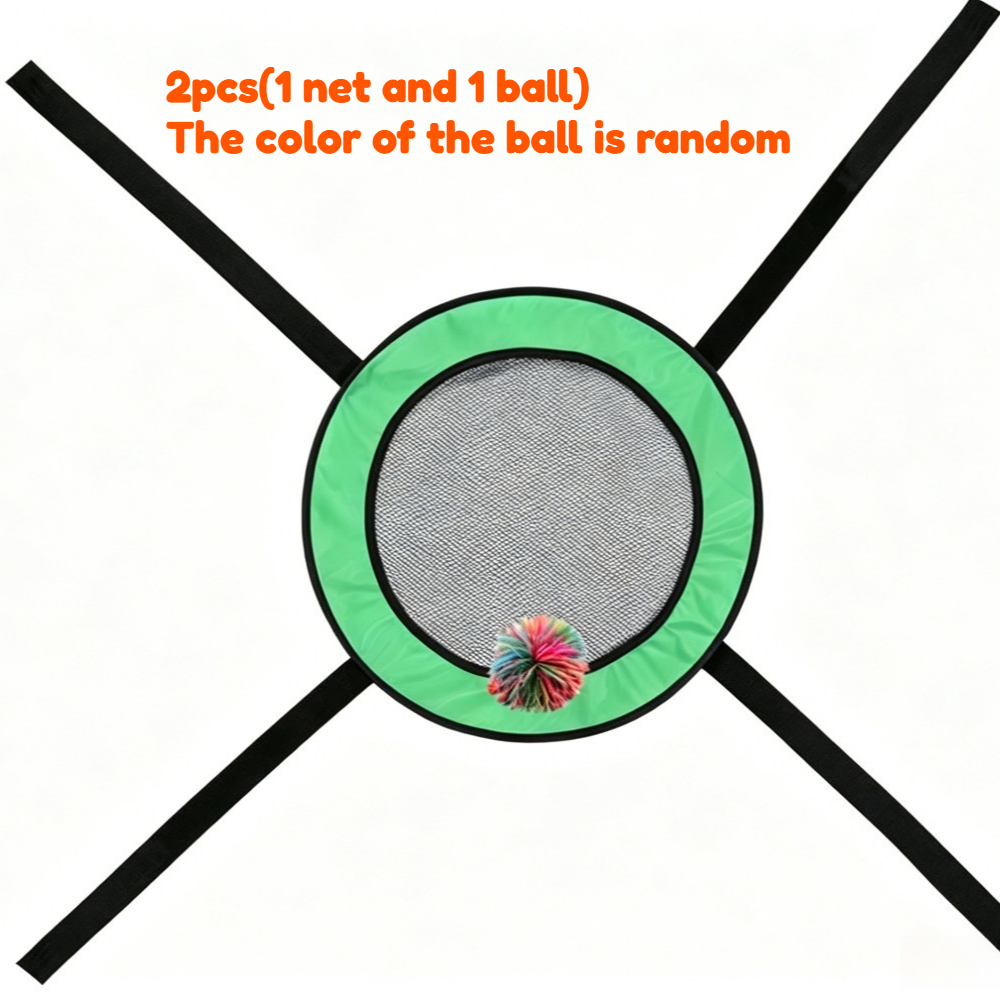 2pcs(1 Net And 1 Ball) A Two-person Tossing And Catching Game That Promotes Physical Health And Activity, Suitable For Fun Activities At Indoor And Outdoor Games And Parties.(random Color)