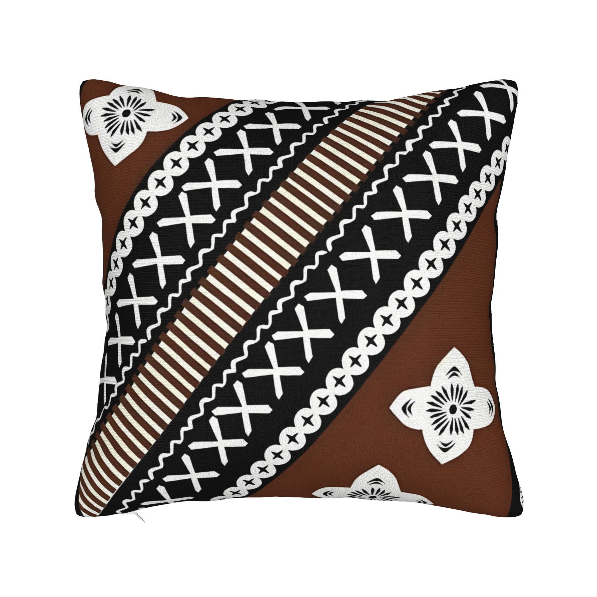 TEMU 2d Flat - 2d Print Design Fijian And Fashionable Pillow Cover With Sided Printed , Machine Washable, Soft Fabric, Suitable For Living Room And