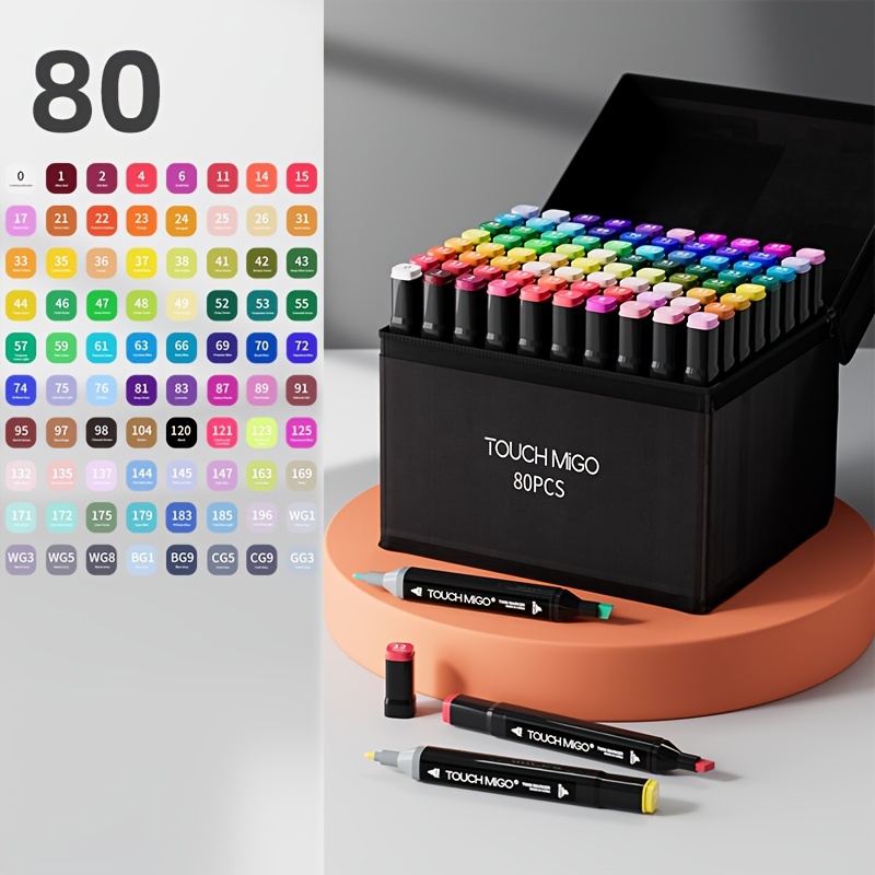 TEMU 60/80/168 Alcohol Mark Pen Sketch Double Head Brush Art School Supplies Painting Set, Learning Supplies, Festival Supplies, Party Supplies