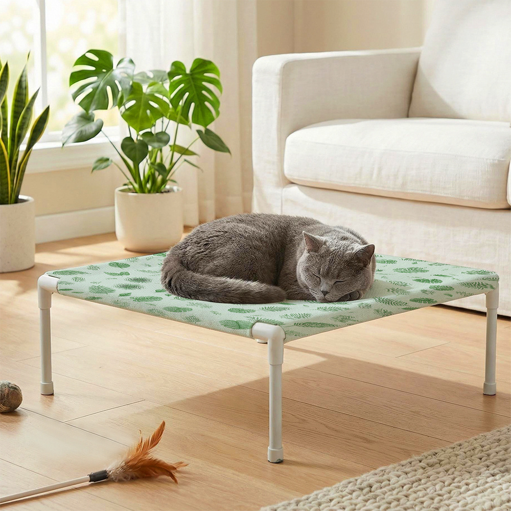 cama para gatos con   de tela removible y lavable a máquina, con estampado de plantas vibrantes, cama para mascotas, cama para perros pequeños, material para    , cama para gatos estilo militar, malla transpirable y   resistente, cama para mascotas a prueba de humedad para     para uso en interiores y exteriores