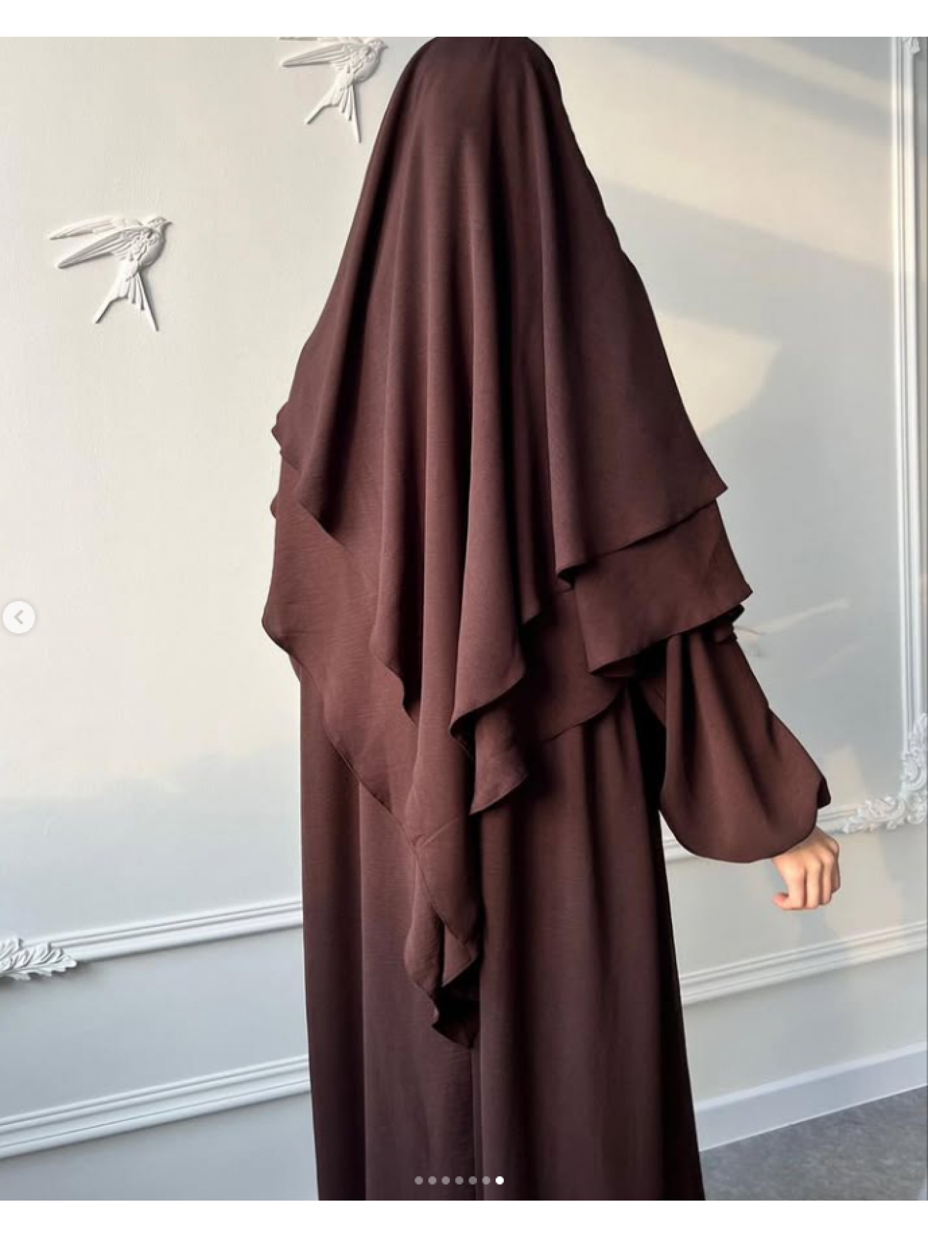 Plus Size - Plus Size, Khimar Gift Dress,     Wear as well as Daily Use, Solid Color Pleated Loose Dress with Headscarf and Double Layer Veil P333