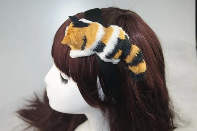 cute cat shaped hair clips adorable animal hair accessories for halloween christmas durable fabric   hair bands with   design no power needed   costume parties themed events cat accessories costume party accessories whimsical hairpiece soft texture accessory Product details 0