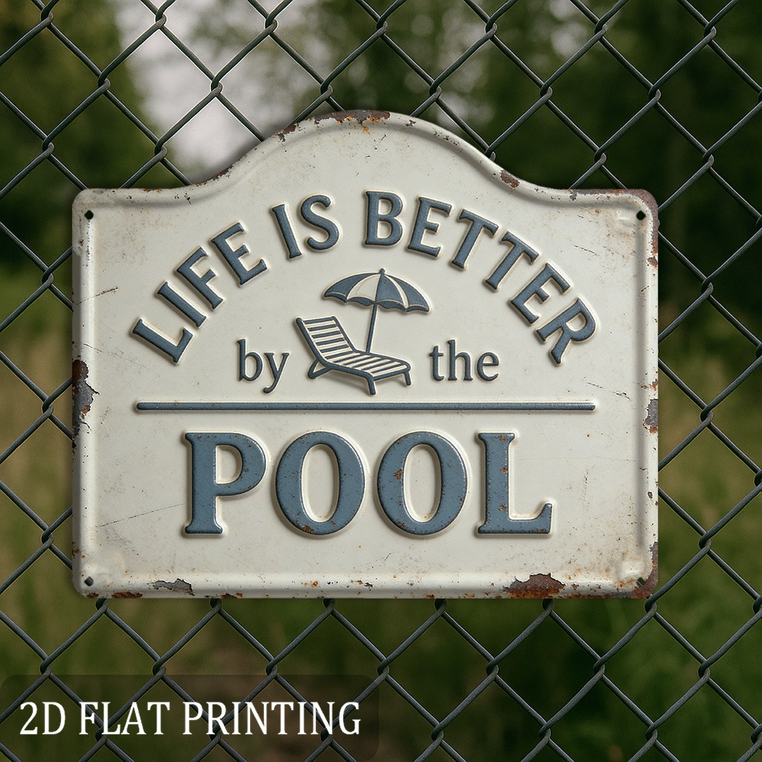 TEMU 2d Flat, 1pc Pool Sign Suitable For Outdoor Wall Decor - Coastal Summer Plaque With Pool Rules, Garden Patio Yard Decoration, Holiday Gift Idea,