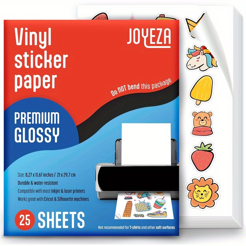 Papier Autocollant Vinyle Blanc A4 Imperméable - Lot De 10 Feuilles Pour Imprimante Jet D'Encre/Laser | DIY Déco Étiquettes