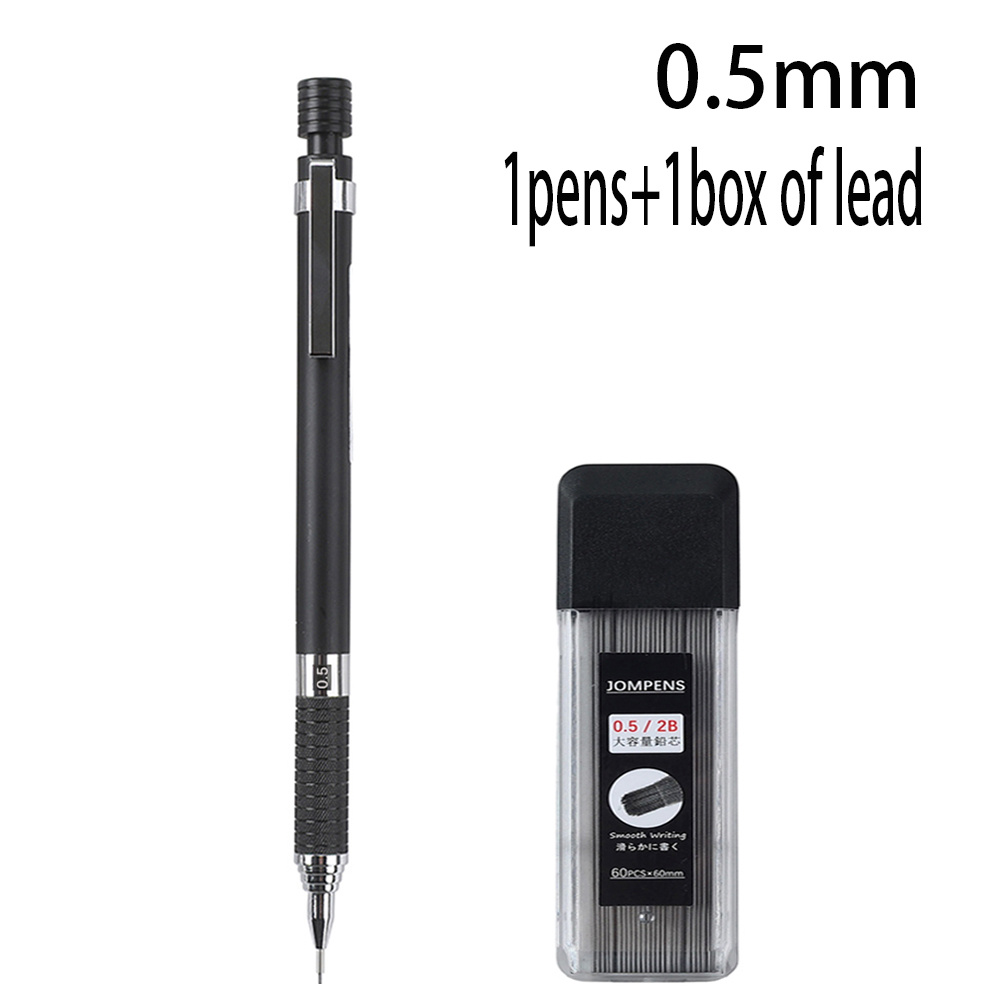 TEMU Creative 0.5/0.7mm Semi Metal Automatic Pencil Set, With A Retractable Pen , Suitable For Sketching, Painting, And Office Stationery. Fine