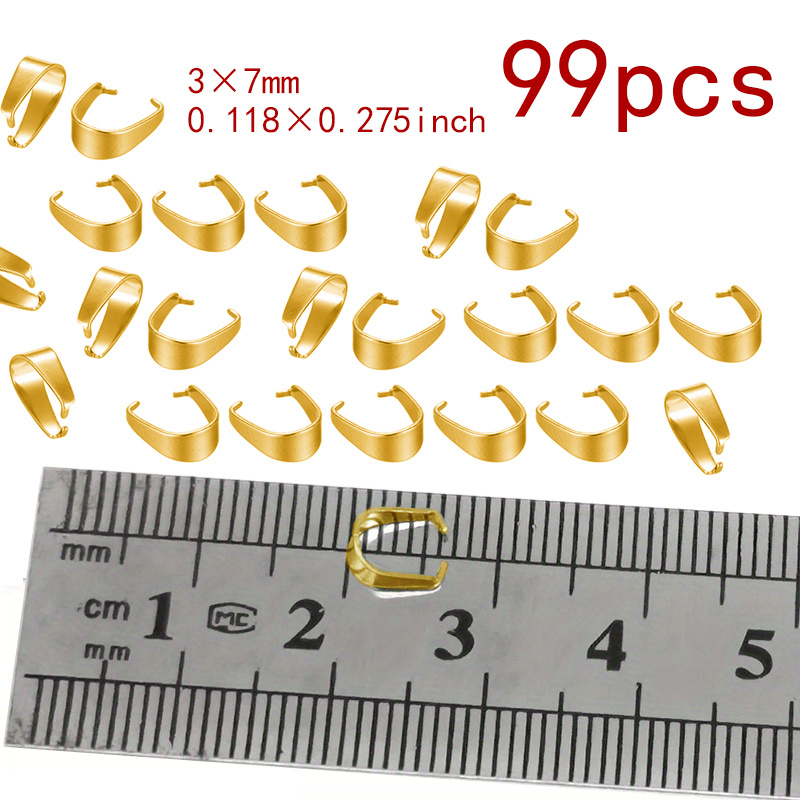 TEMU 99pcs Two-color Options Stainless Steel Melon Seed Pendant Clasps With Hooks And Clips For Diy Handmade Necklace Jewelry Charms Pendant Making,