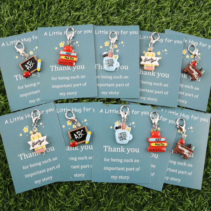 TEMU Gift For Her/him 10pcs -to- Keychain Gift Set With Thank You Cards - Blackboard, Pen Holder, And Motivational - Idea For Teachers, Graduates,