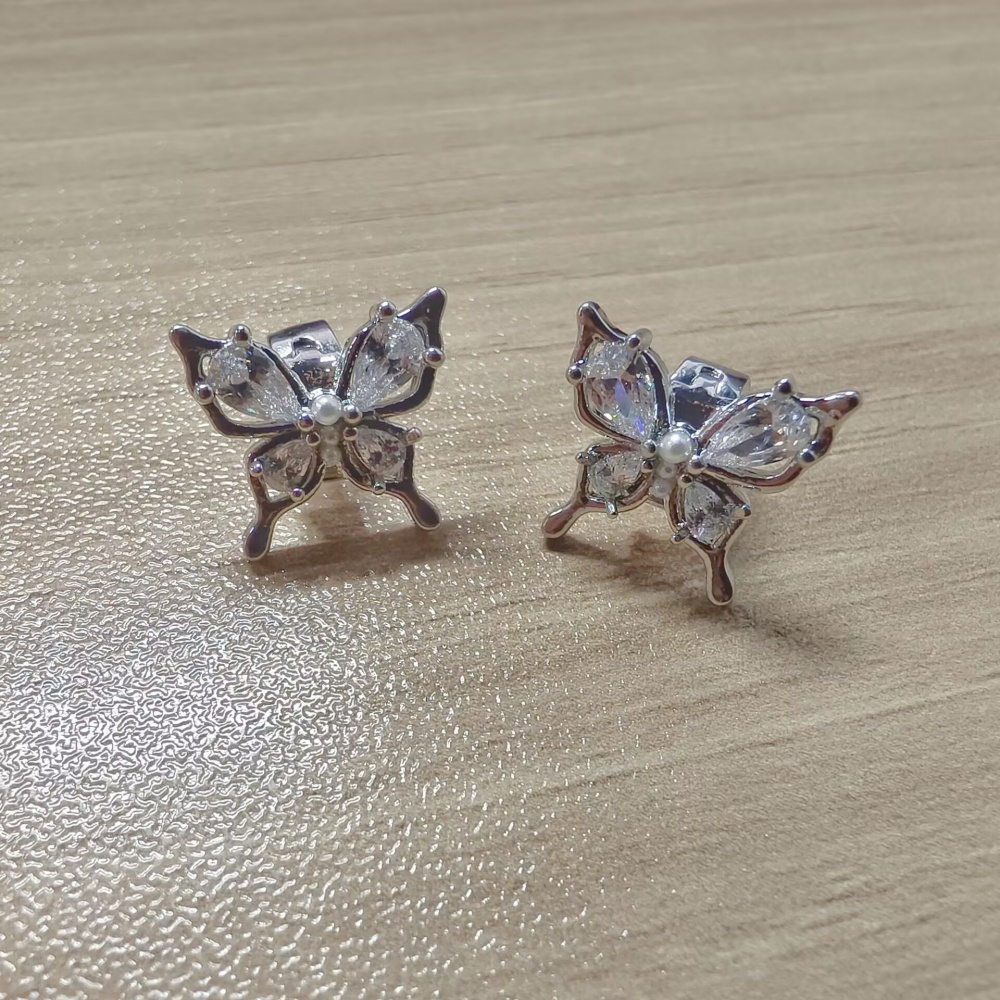 TEMU Paquete de 2 elegantes y exquisitos clips para auriculares con forma de , incrustados con circonita cúbica, adiciones para clips de oreja, clips