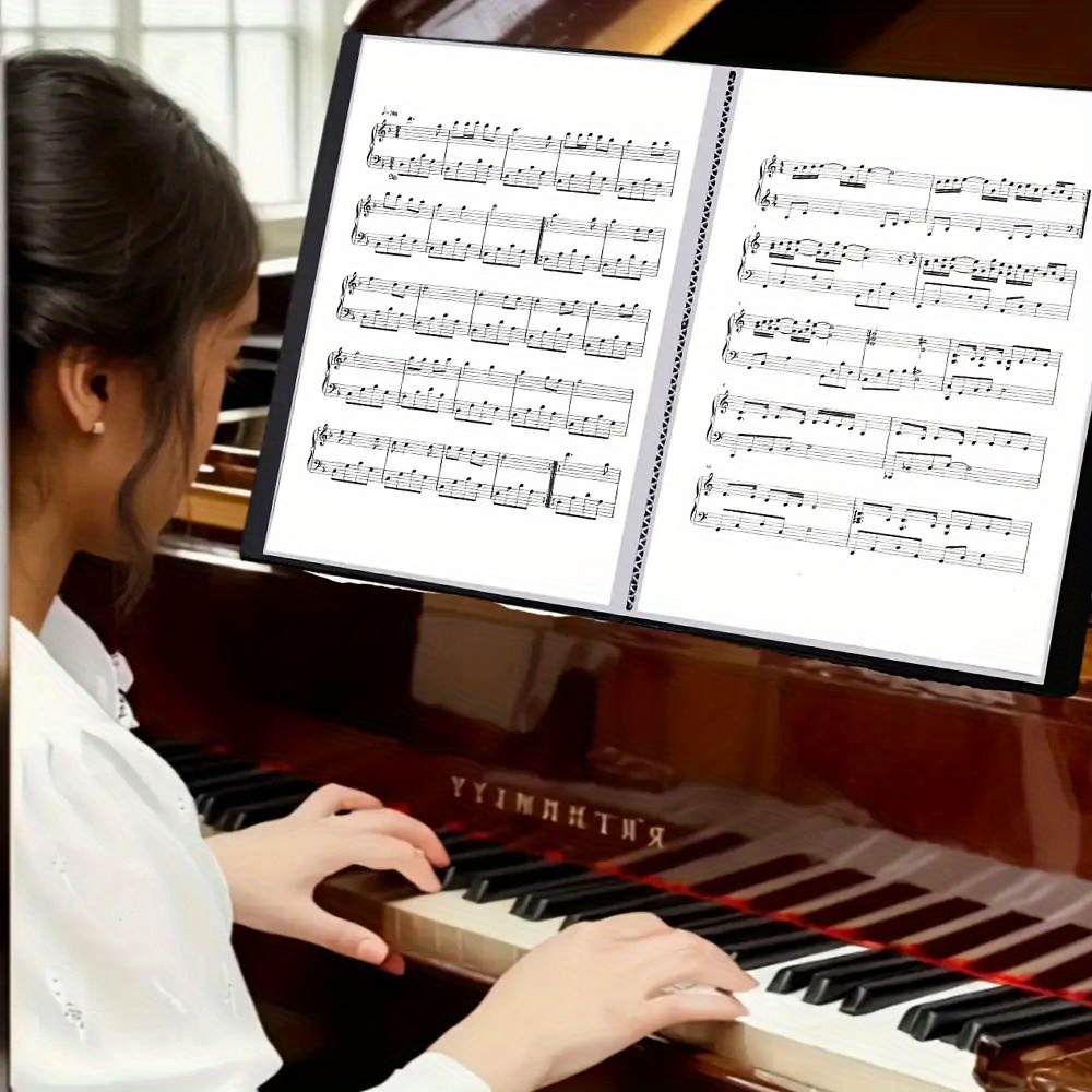   a4   with piano sheet holder -   pocket organizer, double-sided   score binder, suitable for band and practice,   ideal for test papers and office documents, durable and lightweight, perfect storage solution for   0