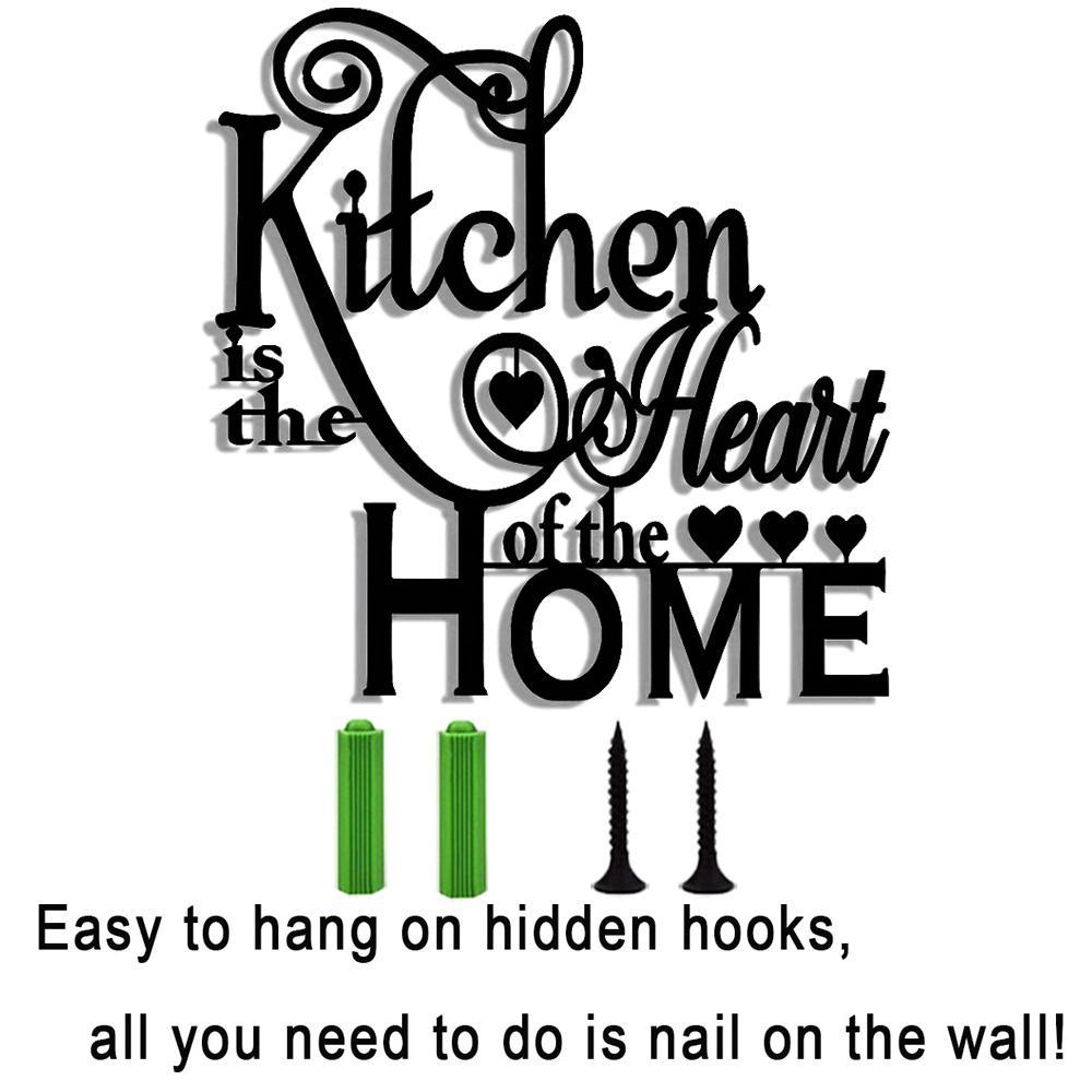 2d flat 1  is   of the home metal wall art sign with elegant cursive script decorative hearts durable kitchen decoration for homes cafes shops bars and more bar decor sign elegant script design sophisticated decor kitchen wall decor   room decor Product details 10