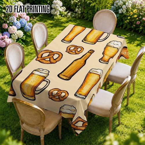 item picture 1pc oktoberfest beer tablecloth suitable for square tables durable machine easy clean for use for weddings christmas camping restaurants themed decor 2d flat