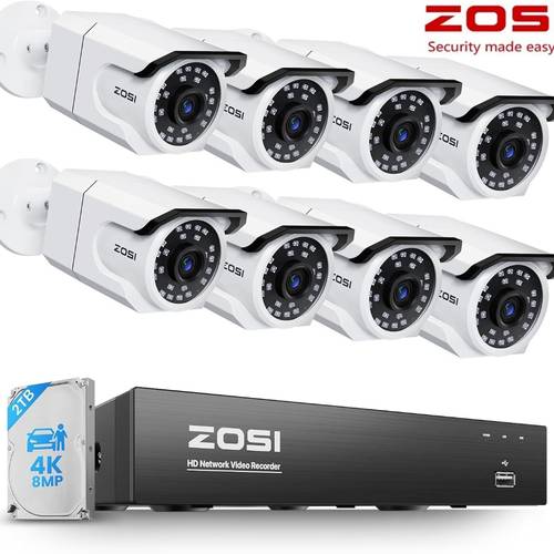 home 8ch 4k cctv nvr poe security camera system 8x8mp outdoor indoor camera 2tb