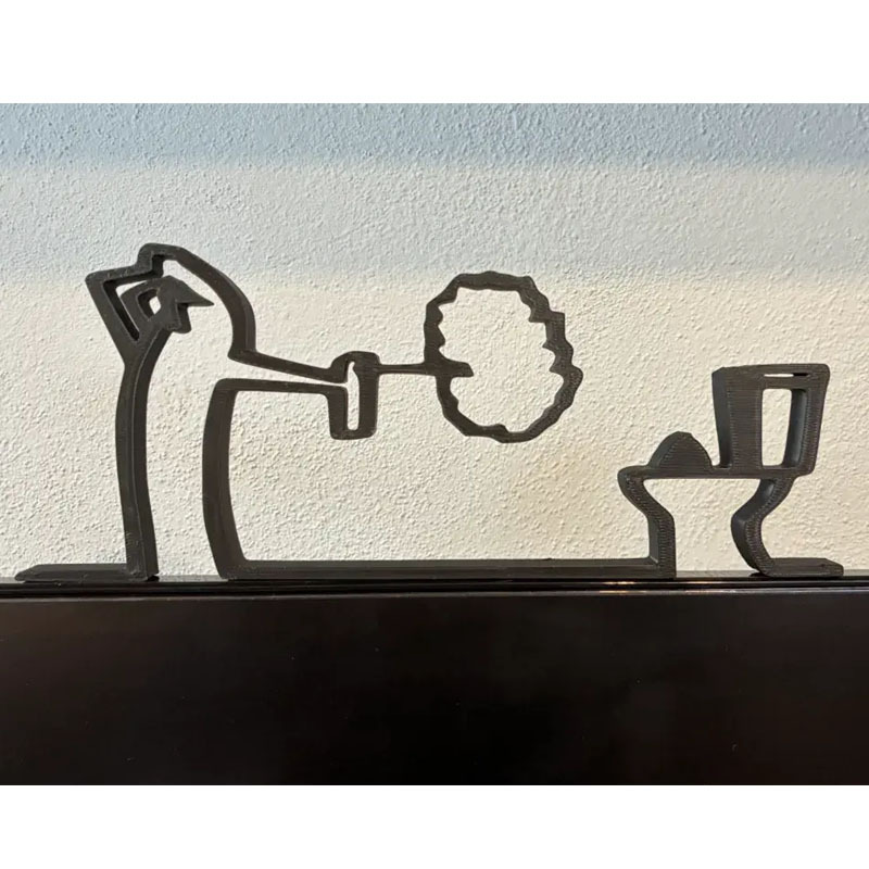 E-shop [2D Flat] ., Das "Toilettenzeichen" Ornament, Lustiges Design, Toiletten Symbol, Minimalistische Kunst, Original Humorvolles Design, 3D