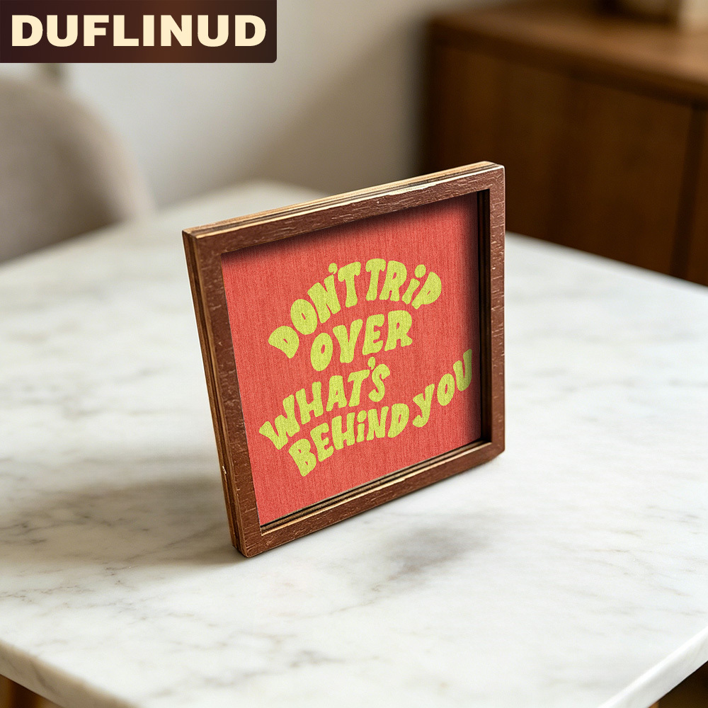 TEMU Inspirational Quote Fridge Magnet, Mini Decorative Plaque, Tiny Refrigerator Sticker. Warm- Background With A Yellow Motivational Design. Wooden