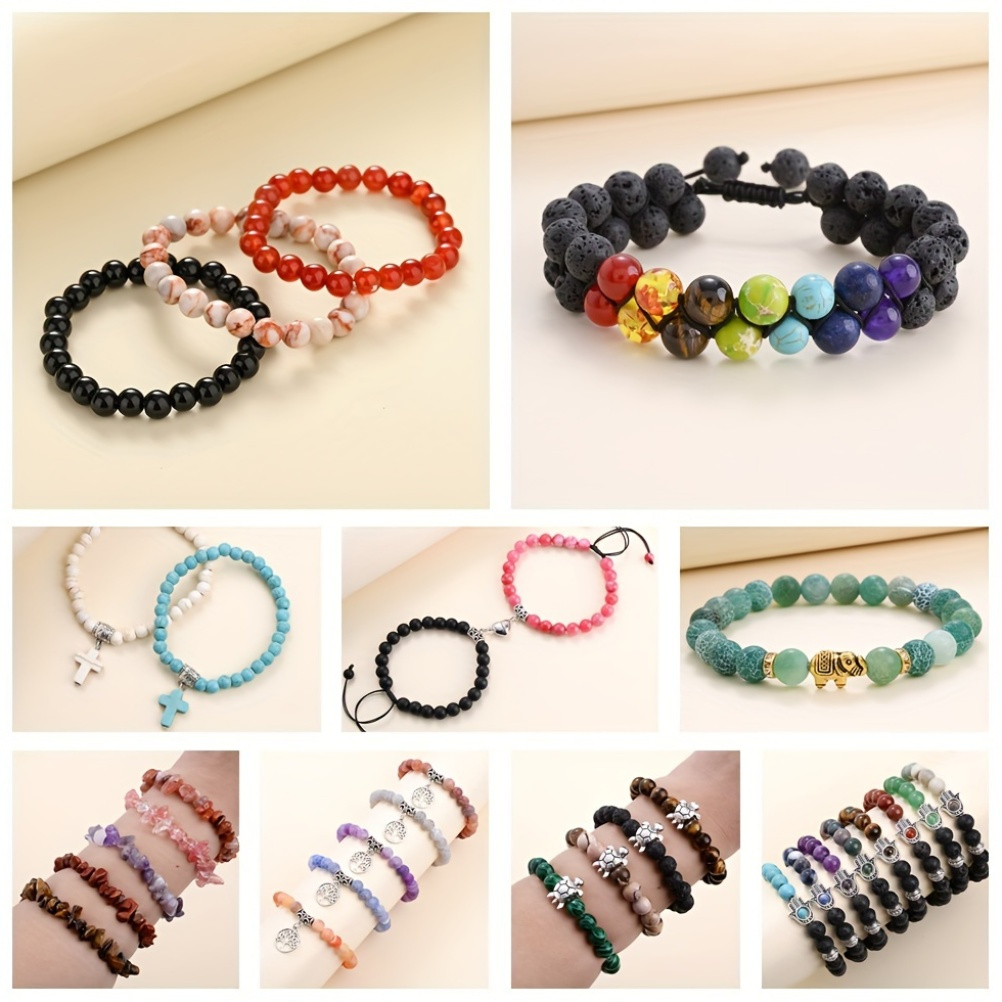 Natural Stone Beads Irregular Agate Multicolor Loose Beads Set