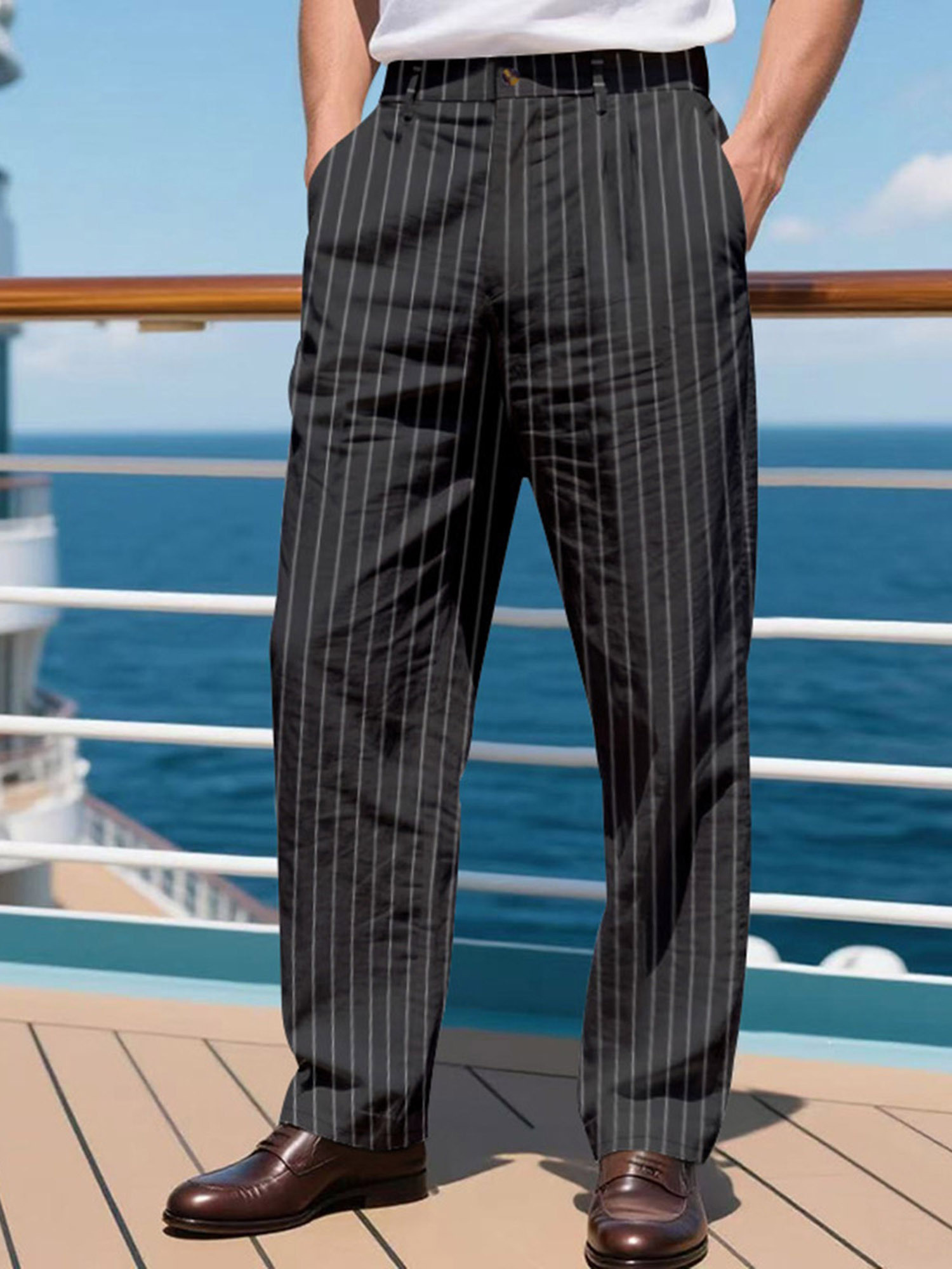 Men's Straight Fit Chino Pants- Mid-Rise Flat-Front Dress Trousers, Non-Stretch Formal& Business Casual Pants for Office, Wedding, Everyday- Classic Adult Men's Formal Attire