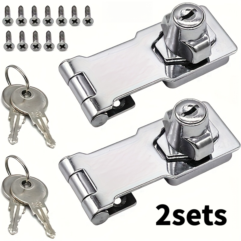 Temu – TEMU 2pcs Of Heavy-duty -one Lock Mechanism- A 90-degree Rotating Locking Device, , Suitable For Metal/wooden Cabinets, Desks, Wardrobes, Toolboxes,