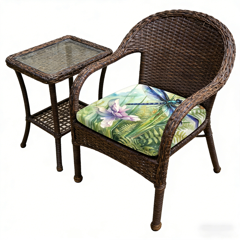 1pc Silent Winged Dragonfly Pattern Courtyard Chair Seat Cushion, Indoor And Outdoor Seat Cushions, Back Cushions, Size 19.7*17.7*1.57inch, Suitable for Garden Chairs, Office Chairs And Floor Seats. Soft And Comfortable