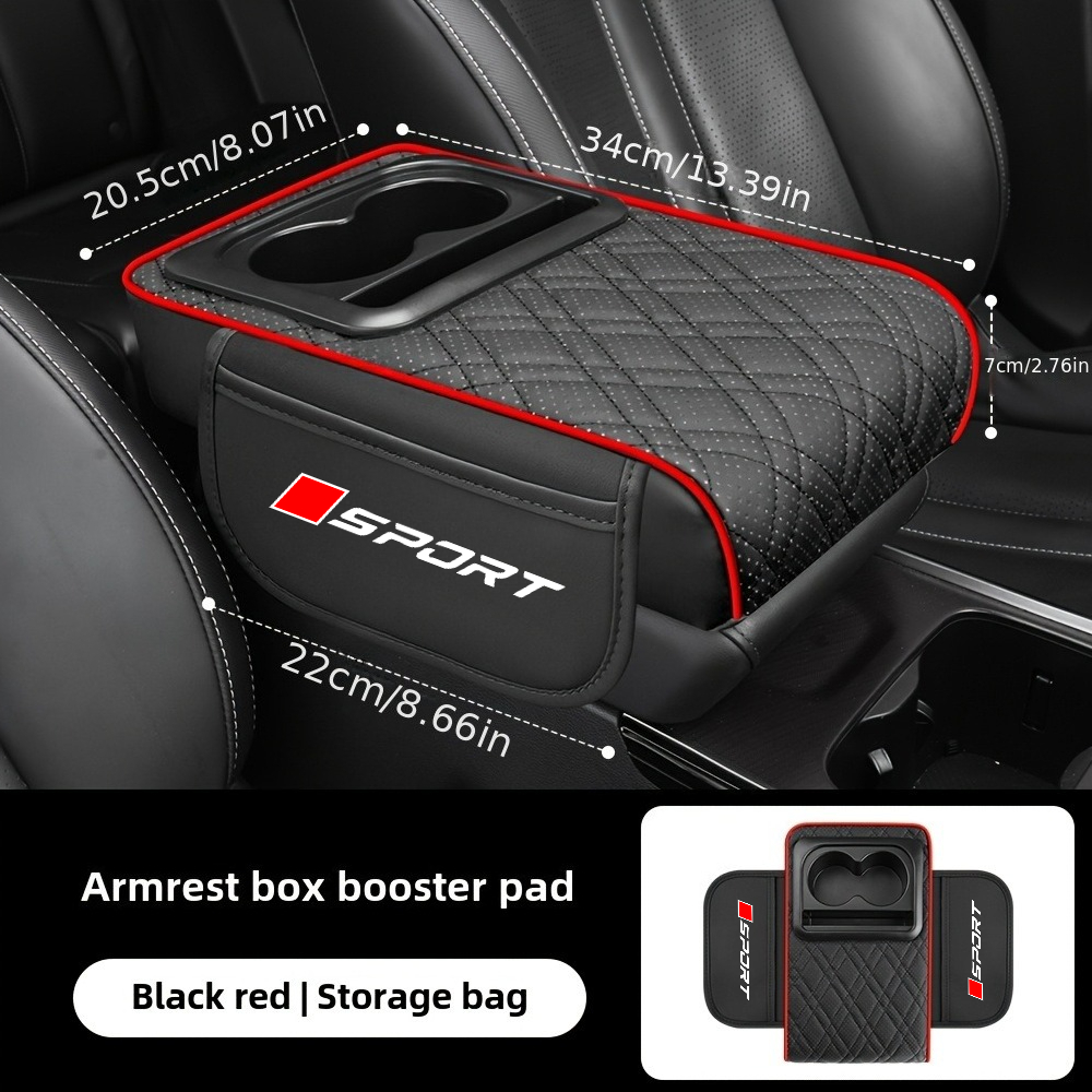 TEMU Center Console Armrest Box Storage Organizer, Multi-functional Armrest Pad, Car Tissue Box, Car Cup Holder, Center Console Storage Box, Center