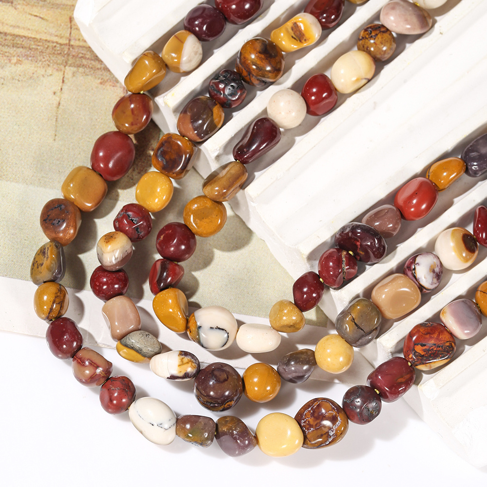 Natural Earthy Tones Mookaite Jasper Tumbled Beads, 5-8mm