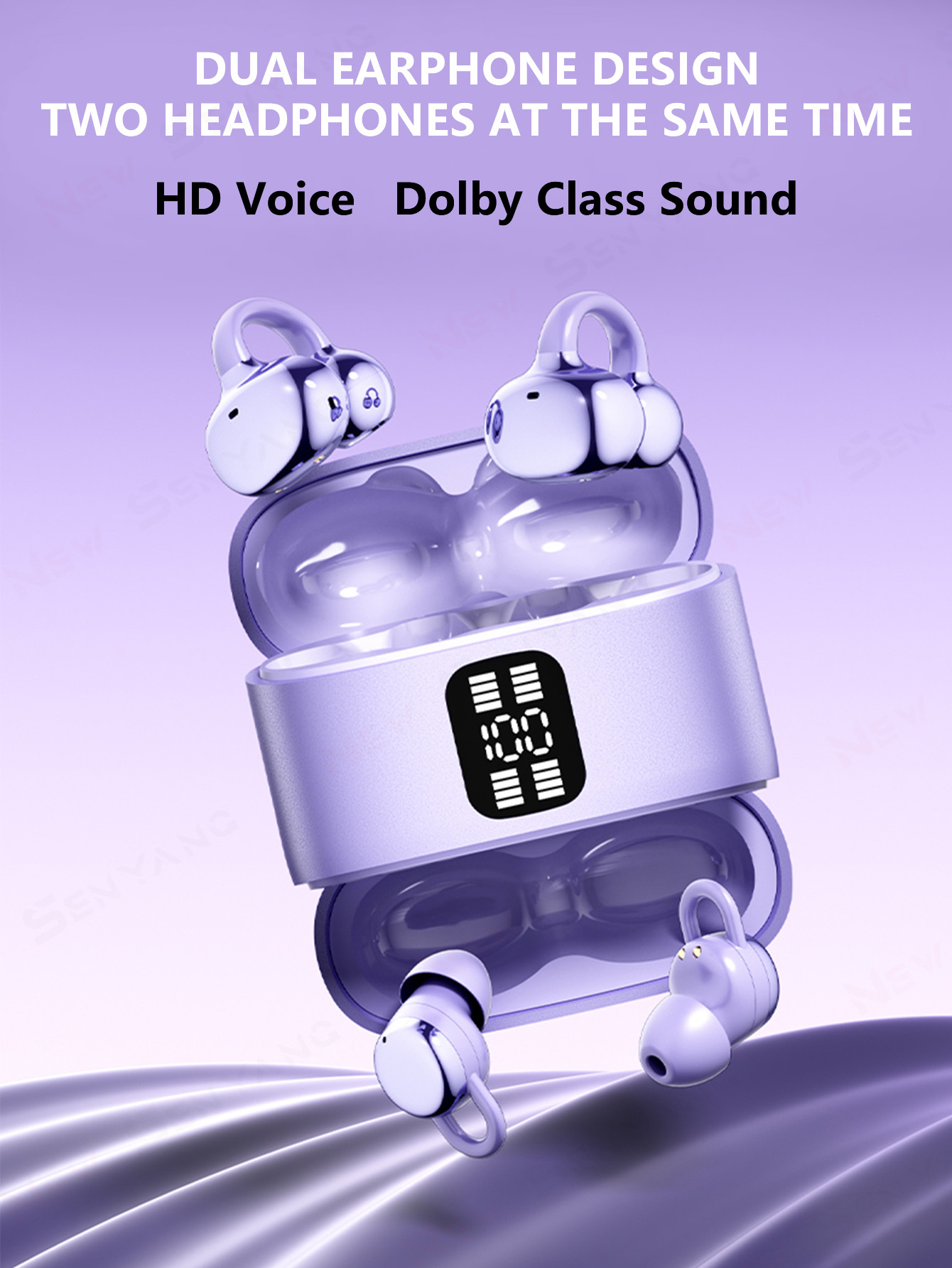 New Senyang 2026 New Design UV Material True Wireless In-ear and Clip-on TWS Couples Fasion Daul Headset Mini Couples Earbuds Music Earplug Gaming Earpods TWS HIFI Bass Stereo HD Calling Earphones for Android for iPhone Cellphone Sports Earpieces