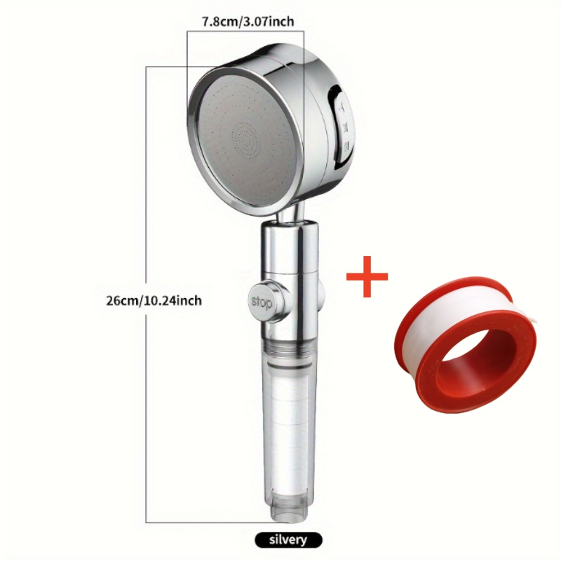 Image of 2pcs/set Pressurized Filtration Showerhead, Adjustable Super Pressurized Household Shower Faucet, Head Adjustable Angle Showerhead, Bathroom Accessories,for Shower Use Only
