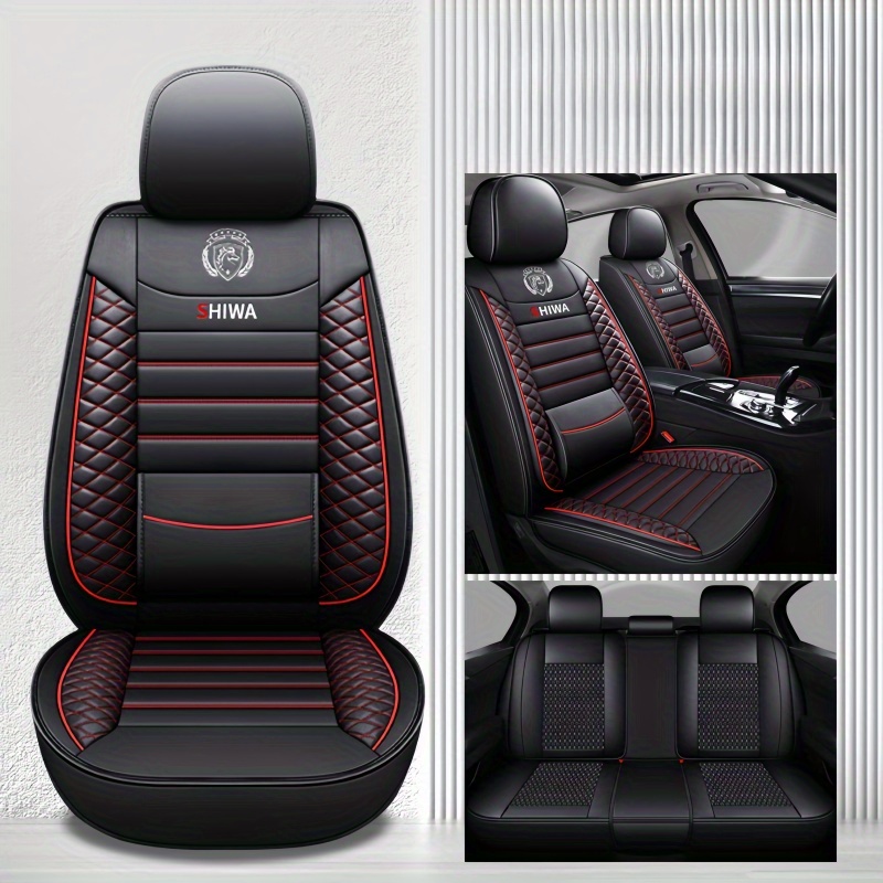 TEMU Luxurious Faux Leather Car Seat Covers, Suitable For , Designed For Suvs, Pickups, And Sedans, Full Coverage/high-end Automotive Additions