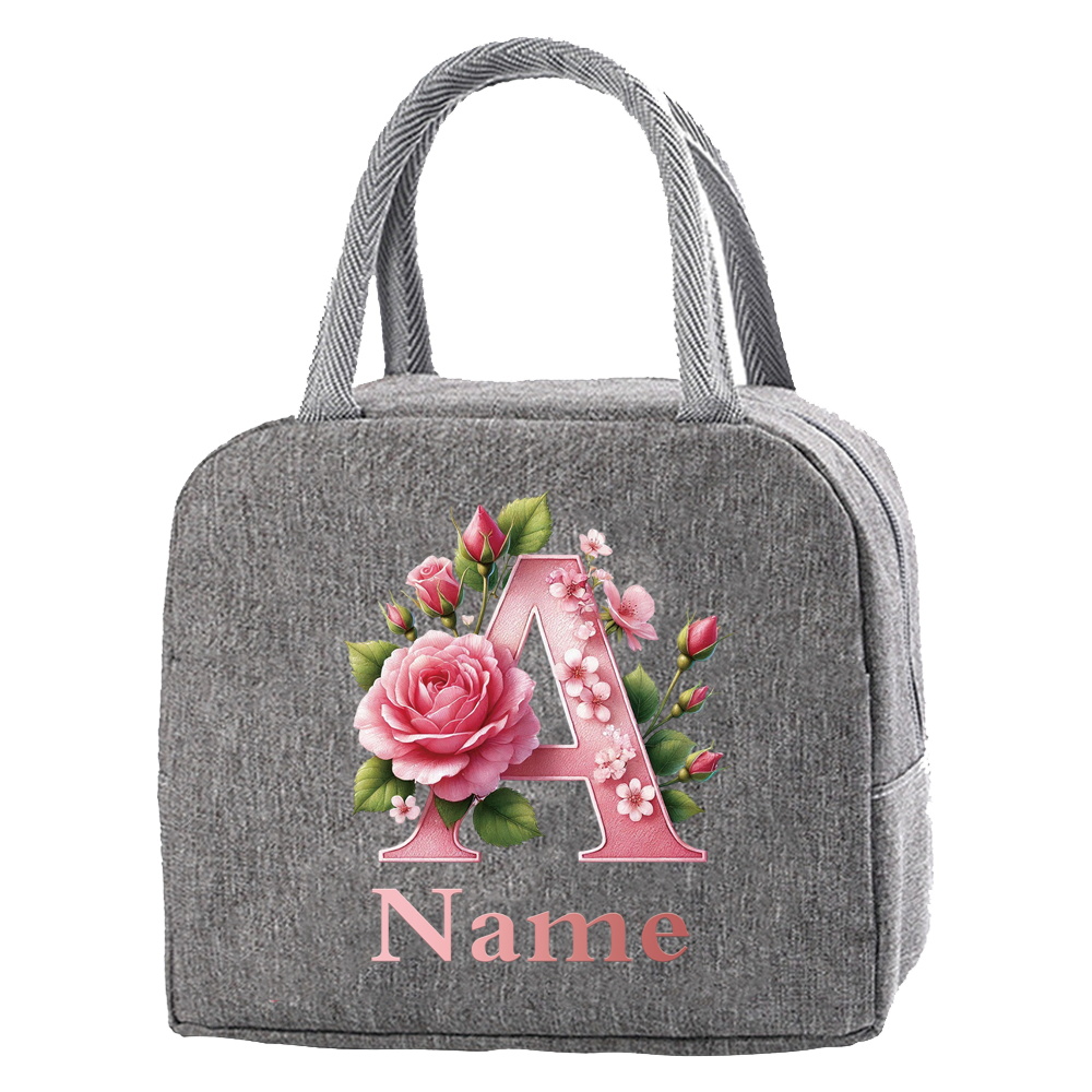 TEMU [customized] Customized Name Insulated Lunch Bag Bento Pack Aluminum Foil Meal Pack Cooler Bags Ice Pack Women Handbag Personalized Initial