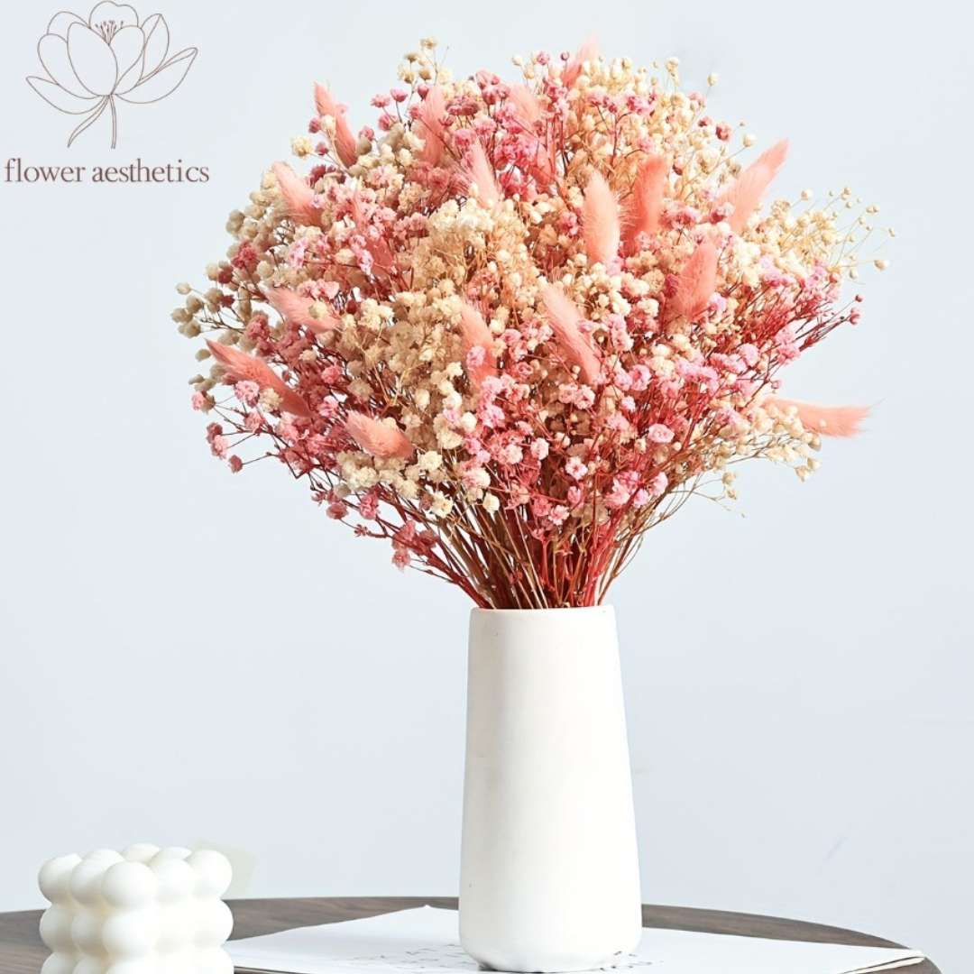 Image of 39pcs Artificial Flowers Pampas Bunny Rabbit Tails Bouquet Boho Home Flower Vase Living Room Decor Fake Flower Pampas Christmas Day Wedding Party Festival Gathering Desktop Layout Decoration